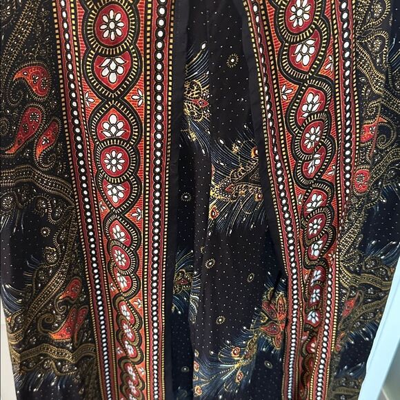 New Bohemian Black and Red Wide Leg Pants - Picture 8 of 8